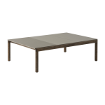 Table basse en gr�s taupe wavy et ch�ne fonc� 85 x 120 cm couple - muuto