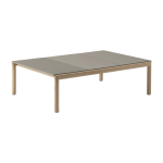 Table basse en gr�s taupe wavy et ch�ne naturel 85 x 120 cm couple - muuto