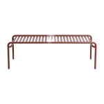 Table basse de jardin en aluminium rouge brun 127x51cm week end - petite friture