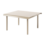 Table basse de jardin carr�e en acier inoxydable beige gris 75x75cm patio - tolix