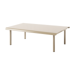 Table basse de jardin rectangulaire en acier inoxydable beige gris 110x70cm patio - tolix