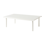 Table basse de jardin rectangulaire en acier inoxydable blanc pur 110x70cm patio - tolix
