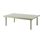 Table basse de jardin rectangulaire en acier inoxydable vert jonc 110x70cm patio - tolix