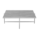 Table basse en marbre gris et pi�tements en acier inoxydable coffee 90 - handv�rk