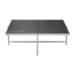 Table basse en marbre noir et pi�tements en acier inoxydable coffee 90 - handv�rk