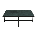 Table basse en marbre vert et pi�tements noirs coffee 90 - handv�rk