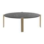 Table basse ovale en acier beige et marbre noir 92, 4 x 47, 6 cm tribus - aytm