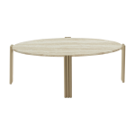 Table basse ovale en acier beige et travertin 92, 4 x 47, 6 cm tribus - aytm