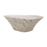 Table basse ovale aspect marbre blanc 87, 5x51cm - pols potten