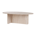 Table basse ovale en bois effet travertin 120x65x40cm orba - home design