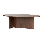 Table basse ovale en bois fonc� 120x65x40cm orba - home design