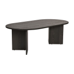 Table basse ovale en bois noir lumi�re 119x69x40cm sable - home design
