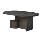 Table basse ovale en fr�ne cendr� noir insert - ferm living