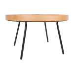 Table basse plateau rond en ch�ne et m�tal noir 78x45cm oak tray - zuiver