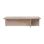 Table basse rectangulaire en bois effet travertin 120x45x35cm harbor - home design