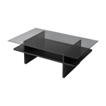 Table basse rectangulaire en bois noir et verre fum� 105x65x35cm saga - home design