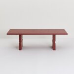 Table basse rectangulaire en bois teint� rouge brul� 118 x 58 x 35 cm noon - nobodinoz