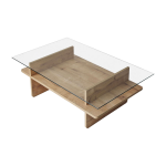 Table basse rectangulaire en bois et verre 105x65x35cm saga - home design