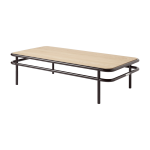 Table basse rectangulaire en ch�ne clair et acier brun noir 120x60x30, 5cm ud - tolix