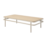Table basse rectangulaire en ch�ne clair et acier gris beige 120x60x30, 5cm ud - tolix