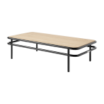 Table basse rectangulaire en ch�ne clair et acier noir fonc� 120x60x30, 5cm ud - tolix