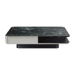 Table basse rectangulaire en inox et marbre vert lounge - red edition
