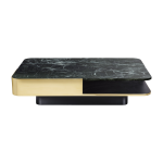 Table basse rectangulaire en laiton et marbre vert lounge - red edition