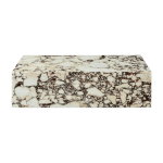 Table basse rectangulaire en marbre beige et marron 100 x 60 cm plinth low - audo