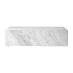 Table basse rectangulaire en marbre blanc 100 x 60 cm plinth low - audo