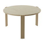 Table basse ronde en acier beige et travertin 45 x 80 cm tribus - aytm