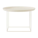 Table basse ronde en acier blanc antique 70 cm duke - norr11