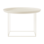 Table basse ronde en acier blanc antique 70 cm duke - norr11