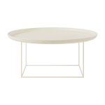 Table basse ronde en acier blanc antique 90 cm duke - norr11