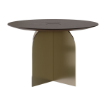 Tables basse ronde en acier inoxydable et ch�ne 70x44cm ray - versmissen