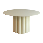 Table basse ronde en acier ivoire 80 x 42 cm octave - resistub
