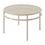 Table basse ronde en acier tress� gris beige t37 - tolix