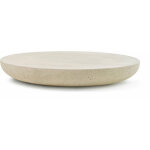 Table basse ronde en b�ton cir� ivoire 100 x 15 cm olo - mogg