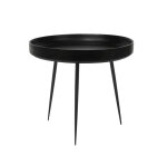 Table basse ronde en bois et acier noir 46 x 52 cm bowl - mater