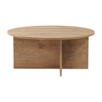 Table basse ronde en bois clair 90x40cm soleil - home design