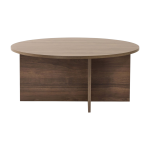 Table basse ronde en bois fonc� 90x40cm soleil - home design