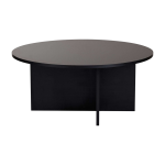 Table basse ronde en bois noir 90x40cm soleil - home design