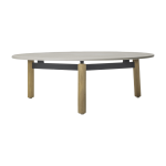 Table basse ronde d'ext�rieur en teck et c�ramique 90cm lento - vincent sheppard