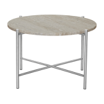Table basse ronde en marbre beige et acier inoxydable 60 cm - handv�rk