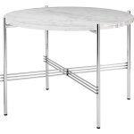 Table basse ronde en marbre blanc et acier poli 55cm ts - gubi