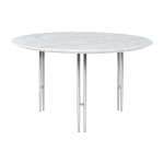 Table basse ronde en marbre blanc et base chrom�e 70 cm ioi - gubi