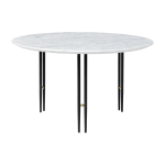 Table basse ronde en marbre blanc et base en laiton noire 70 cm ioi - gubi