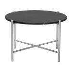 Table basse ronde en marbre noir et acier inoxydable 60 cm - handv�rk