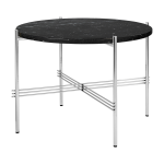 Table basse ronde en marbre noir et acier poli 55cm ts - gubi