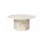 Table basse ronde en pierre blanche 80 cm epic - gubi