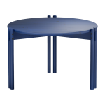 Table basse ronde en pin bleu cobalt 60x40cm sticks - karup design